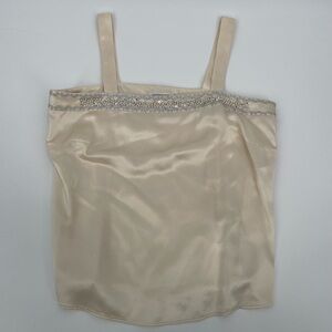 Vintage Harold’s 100% Silk Beaded Camisole Tank Top Size 0